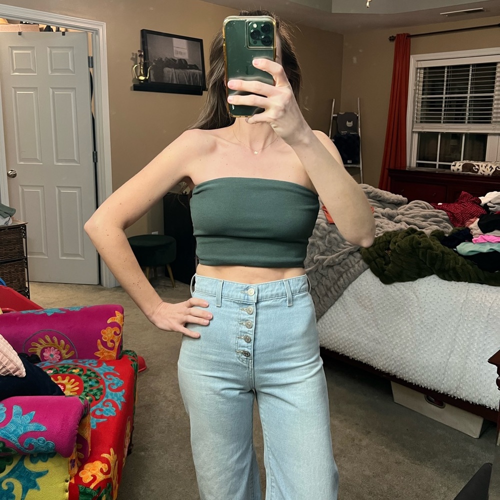 Hunter Green Strapless Top | Small